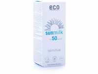eco cosmetics eco Sonnenmilch 50+ sensitive, wasserfest, vegan, ohne Mikroplastik,