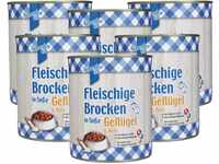 Schecker Nassfutter - Fleischige Brocken in Soße - Geflügel & Reis - 6 x 800...