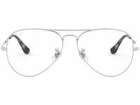 Ray-Ban Unisex-Erwachsene Aviator Brillengestell, Silber (Silver), 55