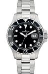 DUGENA Herren-Armbanduhr Diver, Quarz, schwarzes Zifferblatt, Indexe,