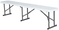 LIFETIME Klappbank Wei&szlig; | 183x29x42 cm | Sitzbank aus HDPE & Stahl | Klappbar &