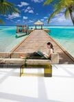 Komar Fototapete BEACH RESORT | 368 x 254 cm | Tapete, Wand, Dekoration, Wandbelag,