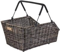 Basil Cento Fahrradkorb &ndash; Hinterrad &ndash; Multi-System &ndash; Rattan Look &ndash; wetterfest