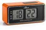 Atlanta Digitalwecker LCD Funkwecker Snooze Licht Retro Design Orange Lautlos...