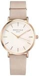 Rosefield West Village Damenuhr mit zartrosa Lederarmband 33mm