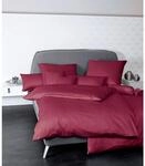 Janine Mako Satin Bettw&auml;sche Uni Colors 155 x 220 cm Bordeaux