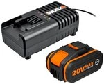 WORX Starter-Set, Lithium-Akku und Schnellladeger&auml;t WA3604, Akku 20 V, 4 Ah,