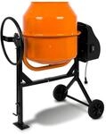 EBERTH 140L Betonmischer Elektrisch Mobil, 550W Motor, Gestell, Trommel und Zahnkranz