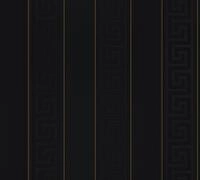Tapete Greek - schwarz - goldfarben - fein strukturiert - glatt, VERSACE Home