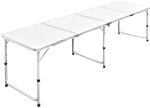 vidaXL Campingtisch zusammenklappbar h&ouml;henverstellbar Aluminium 240 x 60 cm
