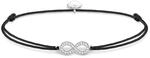 THOMAS SABO Damen Armband Schwarz Little Secret Unendlichkeitszeichen Infinity 925
