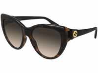 Gucci GG0877S Havana/Brown Shaded 56/18/130 Damen Sonnenbrillen
