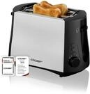 Cloer 3410 Toaster, 825 W, f&uuml;r 2 Toastscheiben, integrierter Br&ouml;tchenaufsatz,