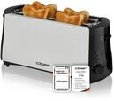 Cloer 3710 Langschlitztoaster f&uuml;r 4 Toastscheiben, Toaster mit Br&ouml;tchenaufsatz,