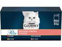 PURINA GOURMET Perle Erlesene Streifen Katzenfutter nass, Sorten-Mix, 60er Pack (60 x