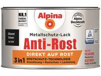 Alpina Metallschutzlack Anti-Rost Schwarz 300ml glänzend
