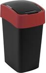 Curver 02171-879-00 Mehrzweck-Abfallbeh&auml;lter Flip 25 L, Plastik, schwarz/rot,...