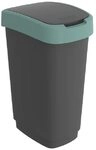 Rotho Twist M&uuml;lleimer mit Deckel 50l | Abfalleimer K&uuml;che und Recycling Center | mit