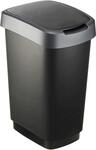 Rotho Twist M&uuml;lleimer mit Deckel 25l | Abfalleimer K&uuml;che und Recycling Center | mit