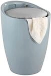 WENKO Badhocker Mod. Candy Grau, belastbar bis 120 kg, Hocker mit Stauraum f&uuml;r