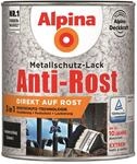 Alpina Metallschutzlack Anti-Rost Hammerschlag Schwarz 750ml