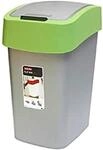 Curver 02171-P80-00 Abfallbeh&auml;lter Flip B, 25 L, Silber/gr&uuml;n