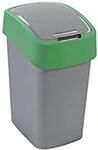 Curver 02172-P80-00 Abfallbeh&auml;lter Flip B, 50 L, Silber/gr&uuml;n
