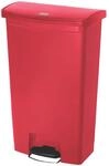 Rubbermaid Slim Jim 1883568 68 Litre Front Step Step-On Resin Wastebasket - Red