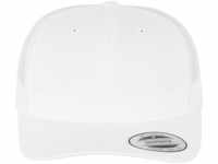 YUPOONG Flexfit Snapback Unisex Baseball-Mütze | Trucker Kappe Mesh Basecap, Weiß