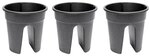 KHW 34135 Blumentopf Flowerclip, 3-er Set, anthrazit