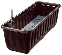 Blumenkasten AQUA FLOR Plus mit Bew&auml;sserung und Wasserstandanzeiger, Farben:braun