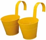 Siena Garden Blumentopf, Pflanzentopf, inkl. Halterung, gelb, 2 St&uuml;ck, 722604
