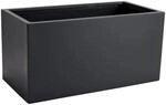 VIVANNO Maxi Pflanztrog, Fiberglas Pflanzgef&auml;&szlig;, Rechteckig, Anthrazit, 30x60x30 cm