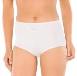 Schiesser Damen Taillenslip Maxi, 2er Pack, Gr. 36, wei&szlig; (weiss 100)
