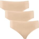 Schiesser Damen Slip, 3er Pack, Gr. 36, Beige (Nude 410)
