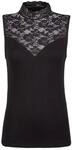 Nina von C. Fine Cotton Blazershirt mit Spitze Top Shirt 38 Schwarz