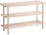 Zeller Schuhregal, Nadelholz, 3 Ablagen, ca. 80 x 26 x 49,5 cm