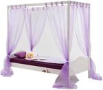IDIMEX Himmelbett Kinderbett M&auml;dchenbett Nadine, 90x200 cm Kiefer massiv wei&szlig;