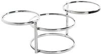HAKU Couchtisch Chrom, Metall, Sicherheitsglas - Ma&szlig;e: B 58-140 x H 43 x T 50 cm,