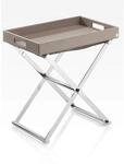 JOOP! HOMELINE, Beistelltisch klappbar mit Tablett L, Grau Chrom