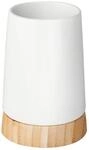 WENKO Zahnputzbecher Bamboo Keramik - Zahnb&uuml;rstenhalter f&uuml;r Zahnb&uuml;rste und