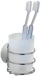 WENKO Turbo-Loc&reg; Zahnputzbecher, Befestigen ohne Bohren, Becher aus satiniertem