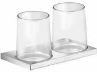 KEUCO Doppelglas-Halter verchromt und Kristallglas klar, Doppel