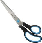Westcott E-30293 00 Schere Easy Grip, rostfrei, gebogen, asymmetrisch, blau/schwarz,