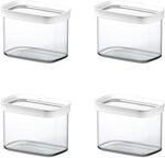 Emsa 513557 OPTIMA Trockenvorratsdose, 1 Liter, 16 x 9,9 x 11,9 cm, transparent/wei&szlig;