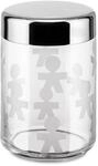 Alessi AKK37 GIROTONDO K&uuml;chendose aus Glas mit Aufdruck und abgedichtetem Deckel aus