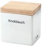 Continenta Vorratsdose mit Holzdeckel, Wei&szlig;/Braun, 14 x 12 x 15,5 cm