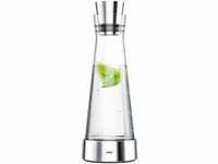 Emsa 514233 Flow Slim Glaskaraffe | mit Kühlelement, Glas | Elegantes Design | 1