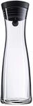 WMF Basic Wasserkaraffe aus Glas, 1 Liter, Glaskaraffe mit Deckel, Silikondeckel,