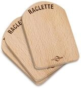 K&uuml;chenprofi Raclette Brettchen 4er Set, Buchen-Holz, 9,5 cm x 14 cm,
